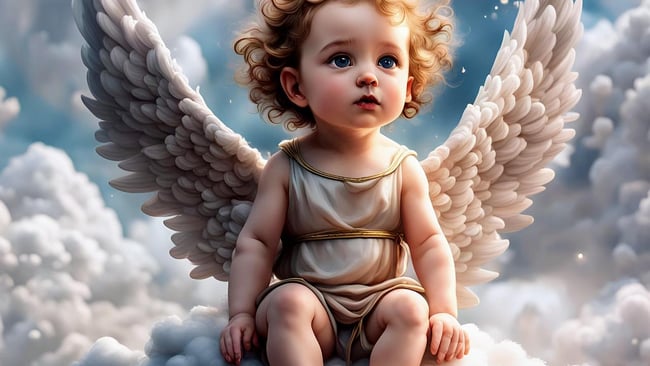 bébé ange sur un nuage