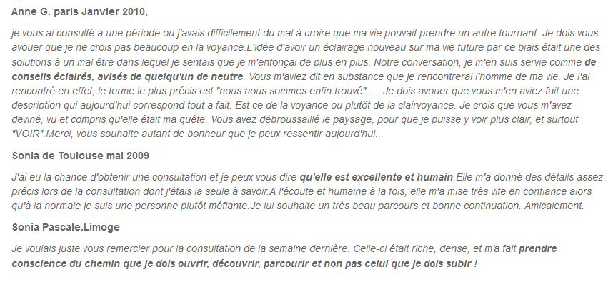 Suite temoignages