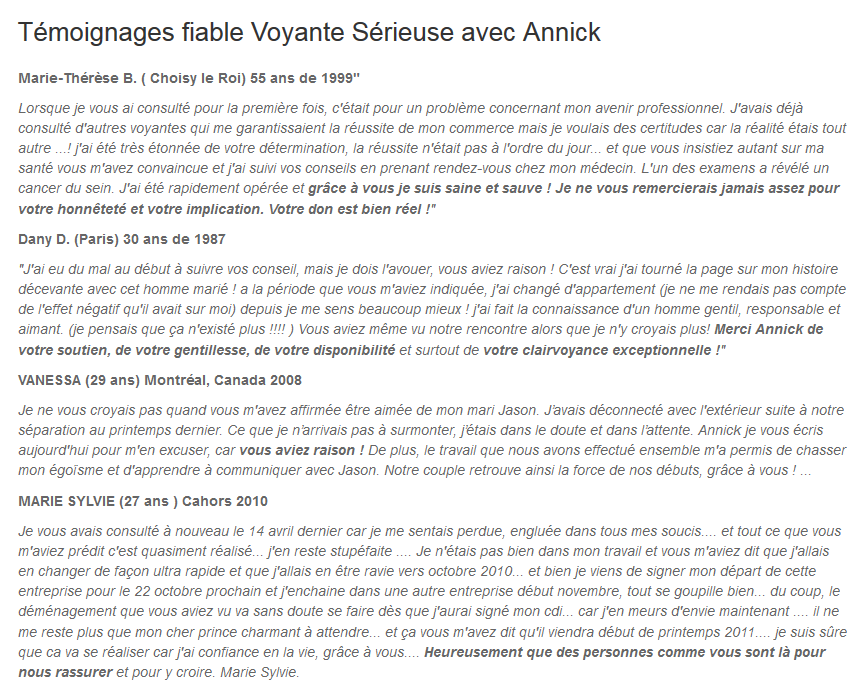 Temoignages reelles